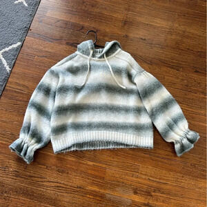 Something Navy Ombré Striped Sweater Hoodie